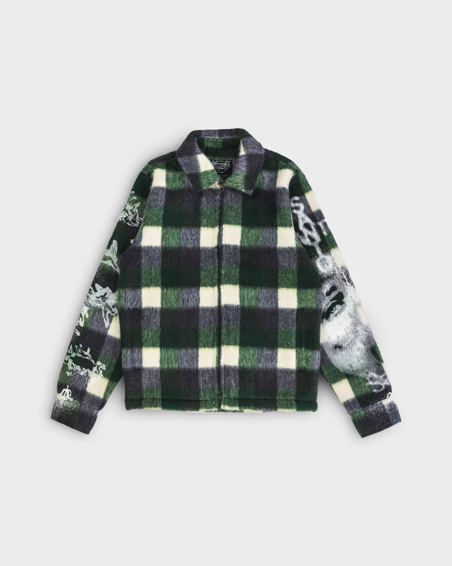 Vincenza Wool Flannel Zip Jacket