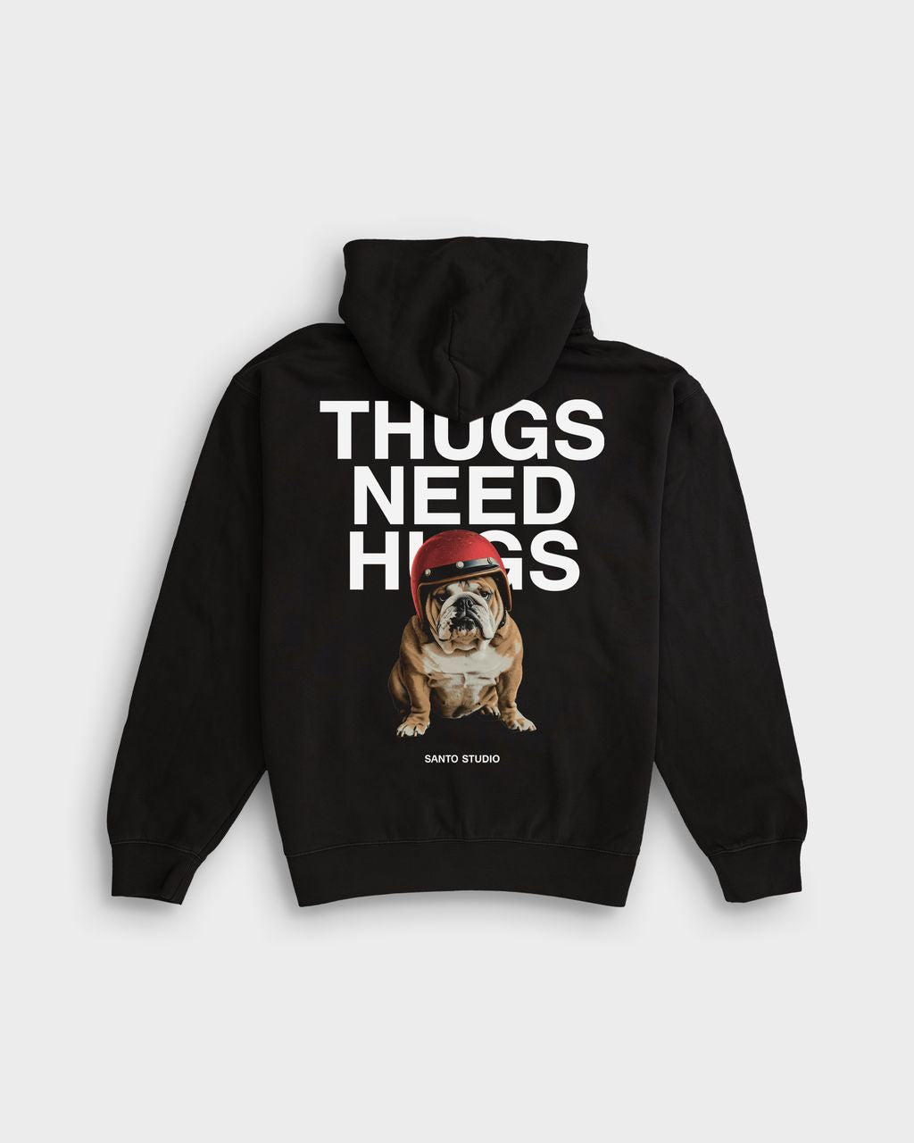 Bull Dog Hug Pullover Fleece - Black – Santo Studio