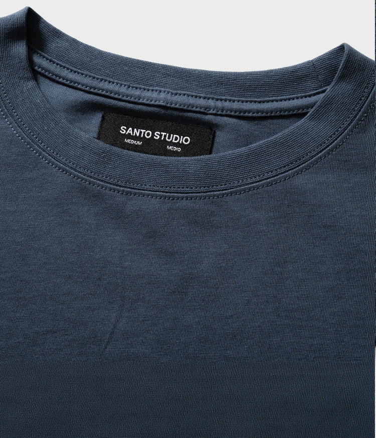Twin-Stitched Wide Neck Ribbing 