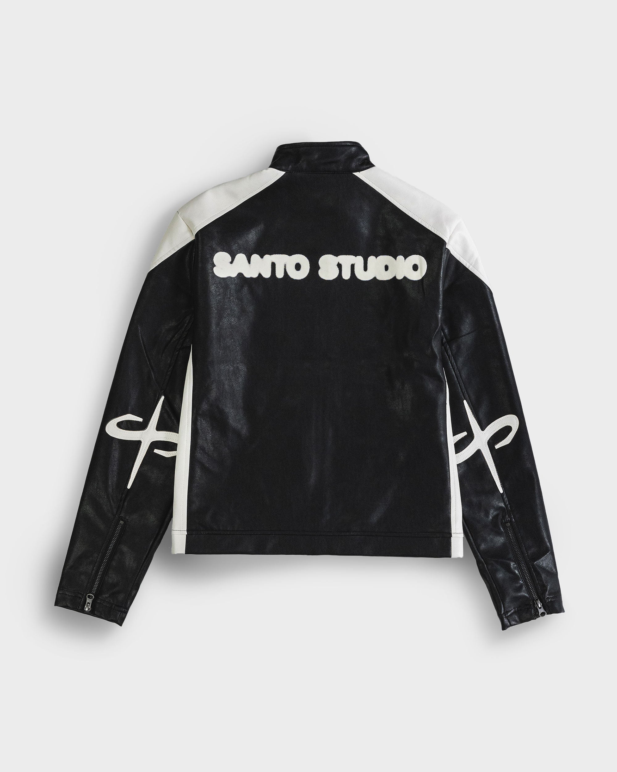 SANTAKU 2way Satin leather jacket メンズ