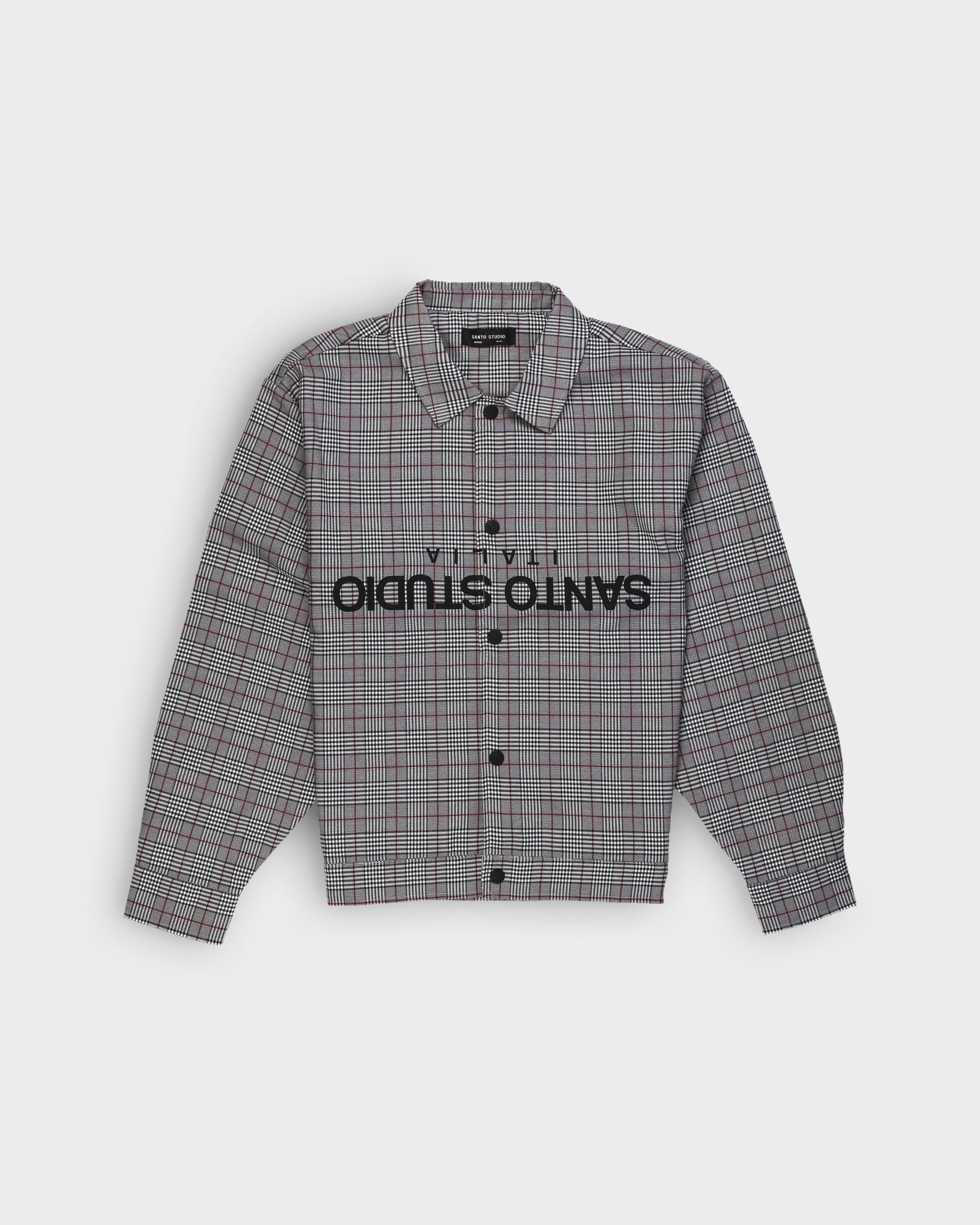 Plaid Button Up Shirt Jacket - Bear Degidio Edition – Santo Studio